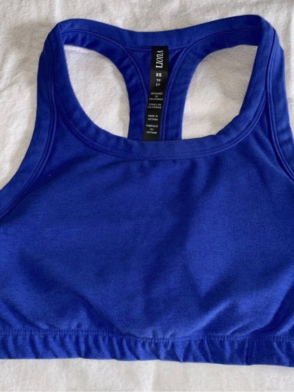 Vuori Cobalt Blue Racerback Sports Bra - Small - J9